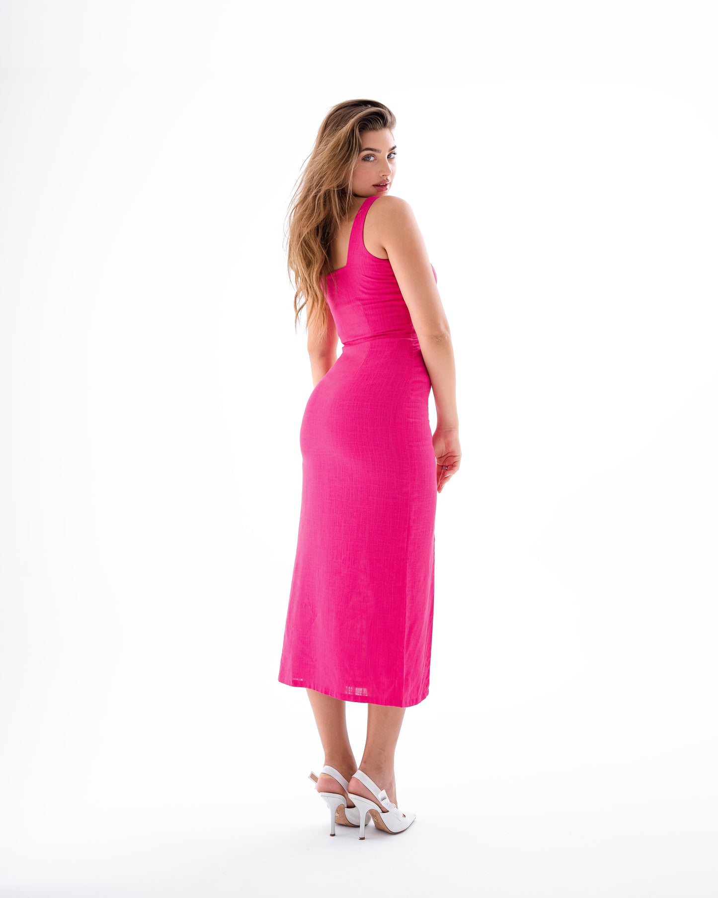 Linen Midi Dress MARINA
