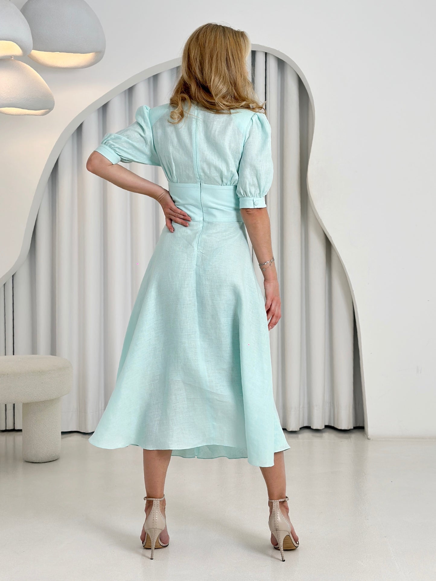 Linen Midi Dress STEPHANIE