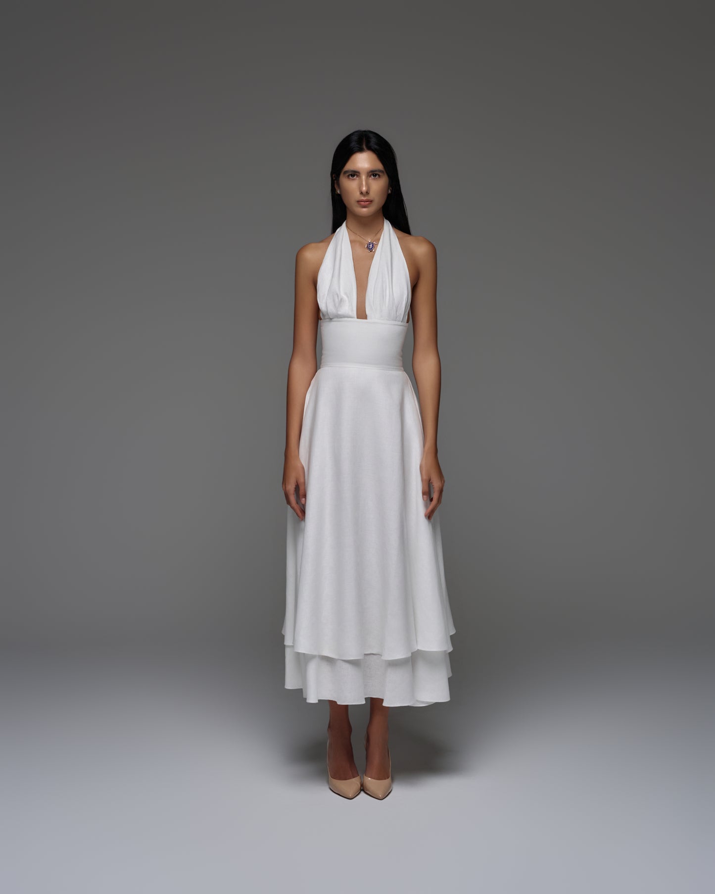 Linen Midi Dress MARILYN