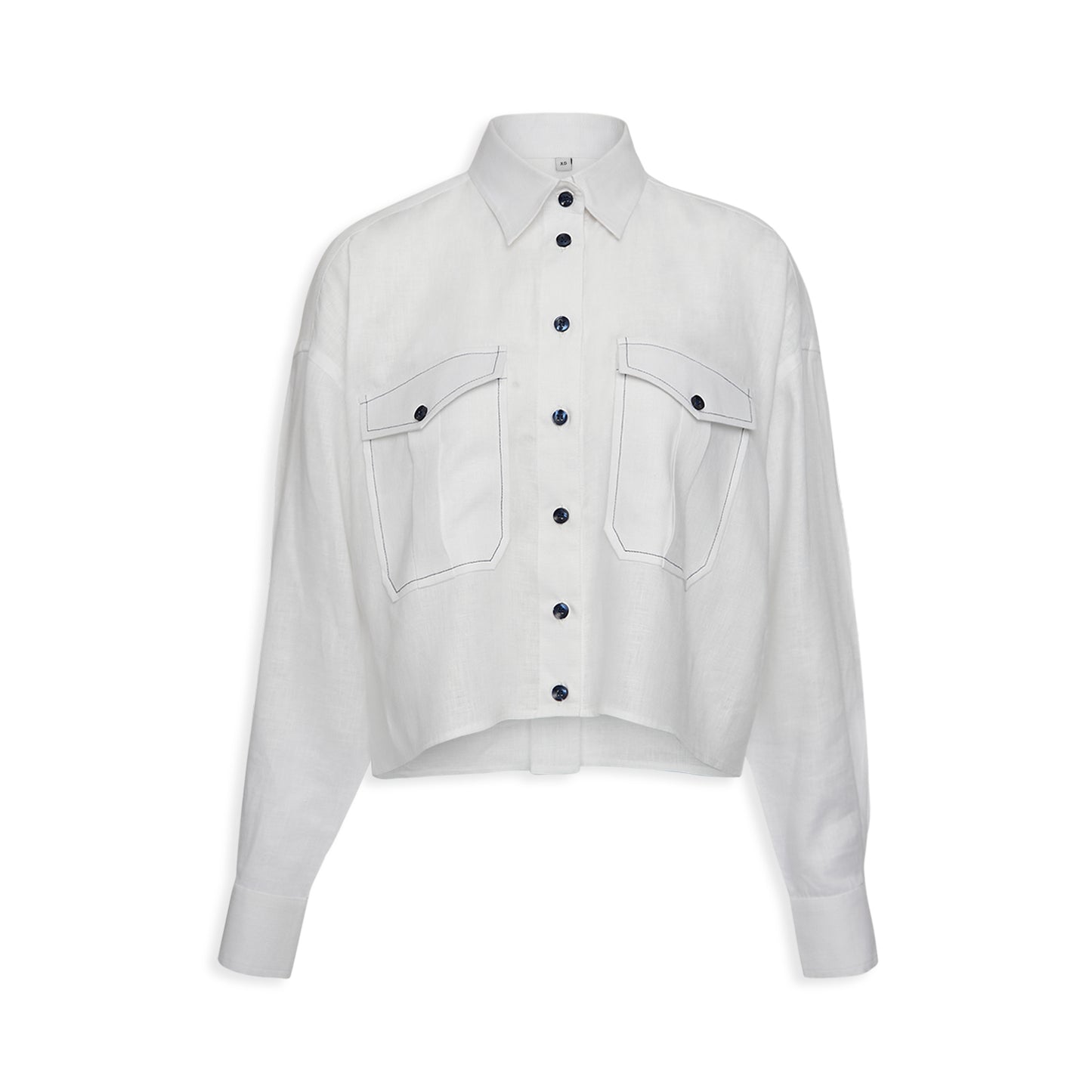 Linen Oversized Cropped Shirt MARTINA