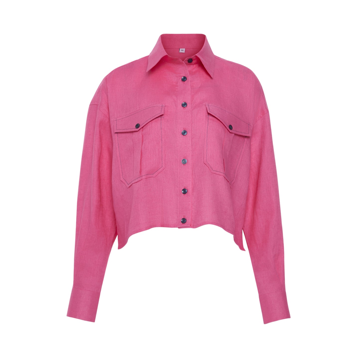 Linen Oversized Cropped Shirt MARTINA