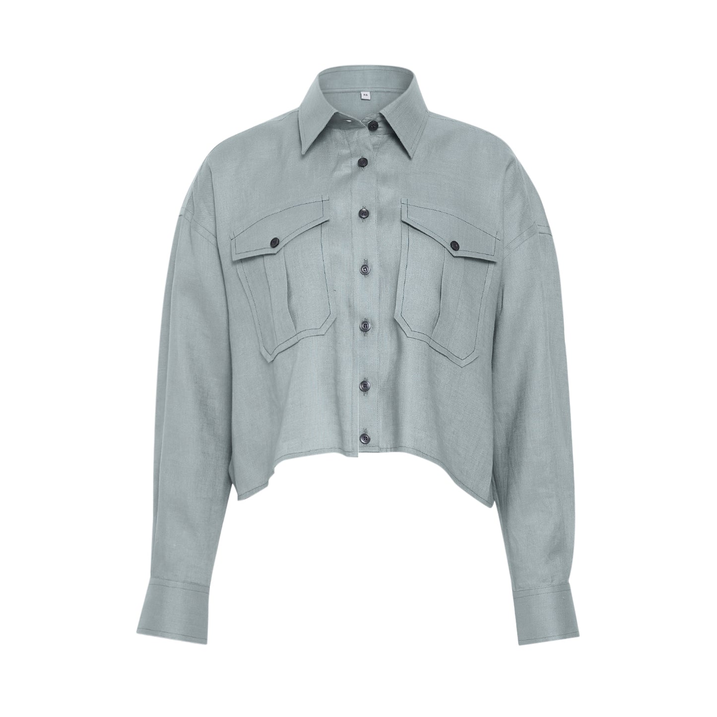 Linen Oversized Cropped Shirt MARTINA