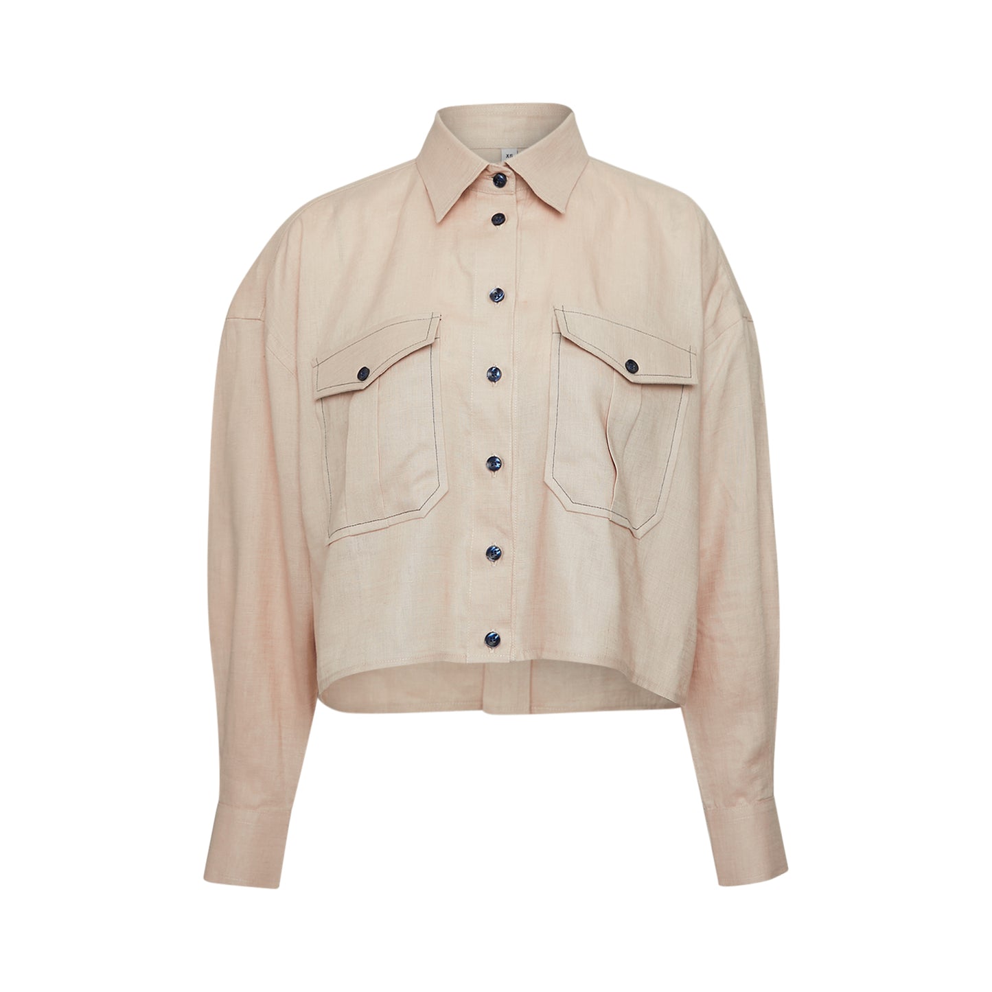 Linen Oversized Cropped Shirt MARTINA