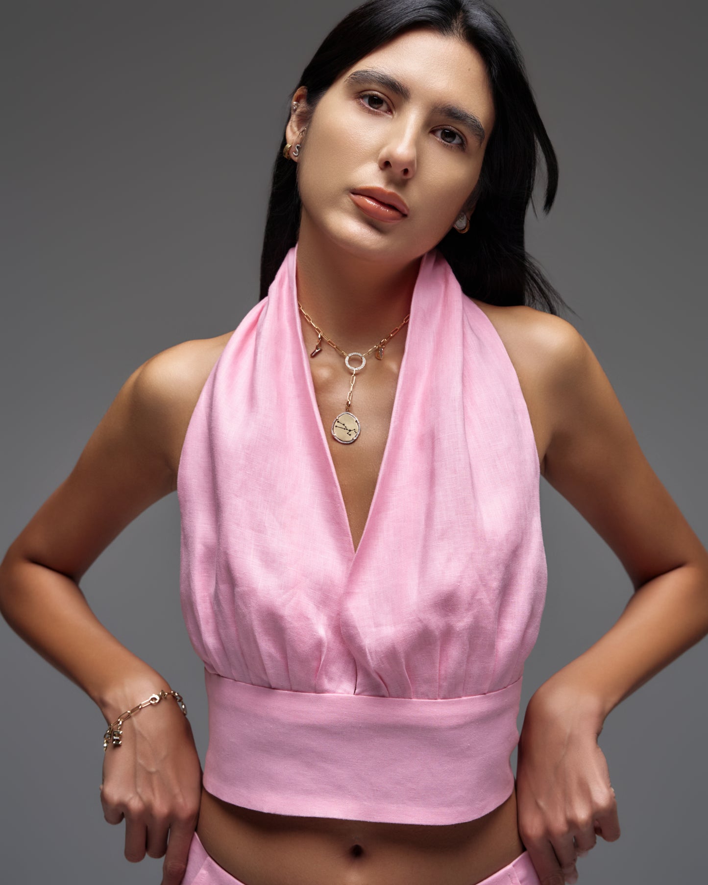 Linen Top With Open Back INNA