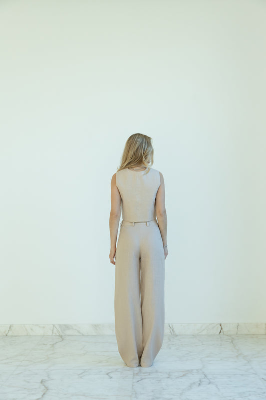 Linen High-Waisted Pants ZLATA