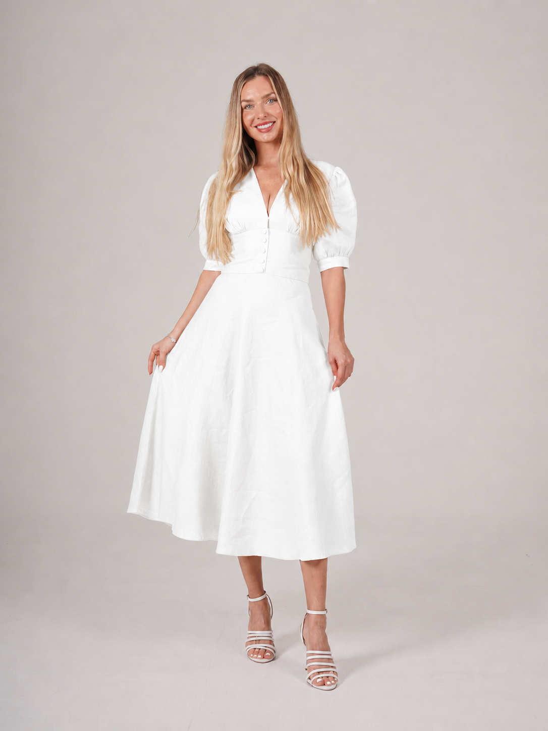 Linen Midi Dress STEPHANIE
