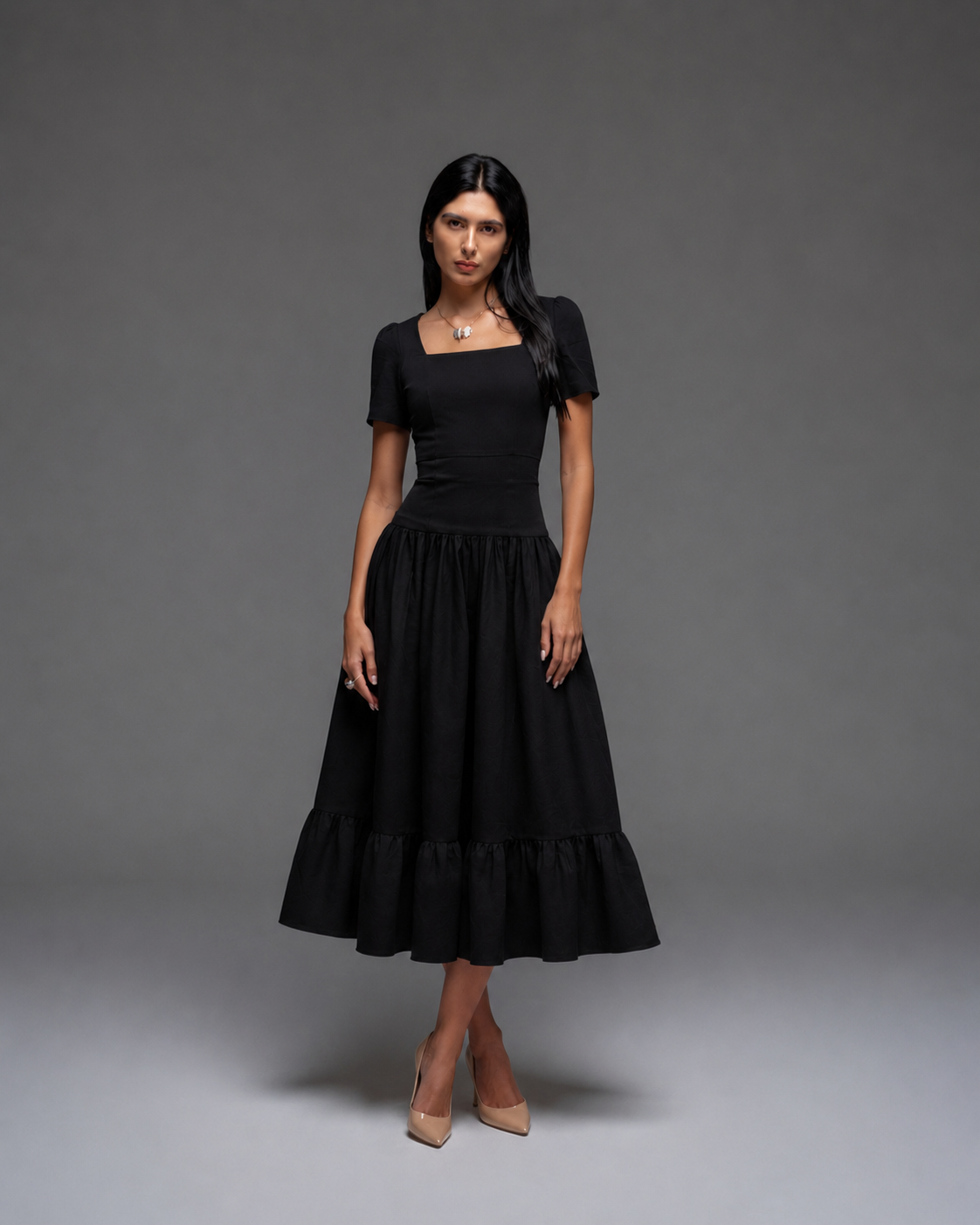 Linen Pleated Dress KAMILLA