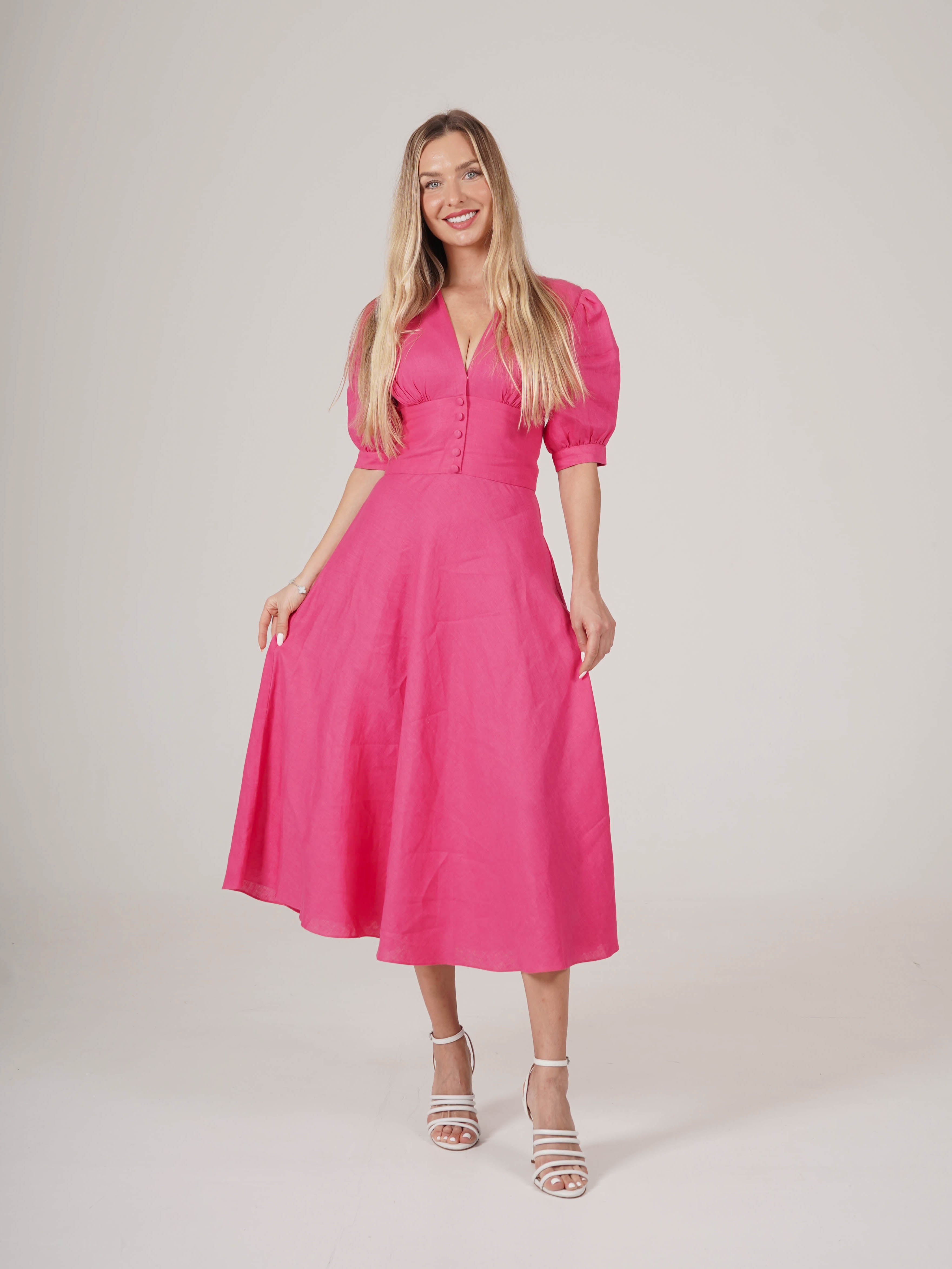 Linen Midi Dress STEPHANIE