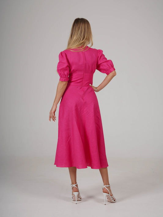Linen Midi Dress STEPHANIE