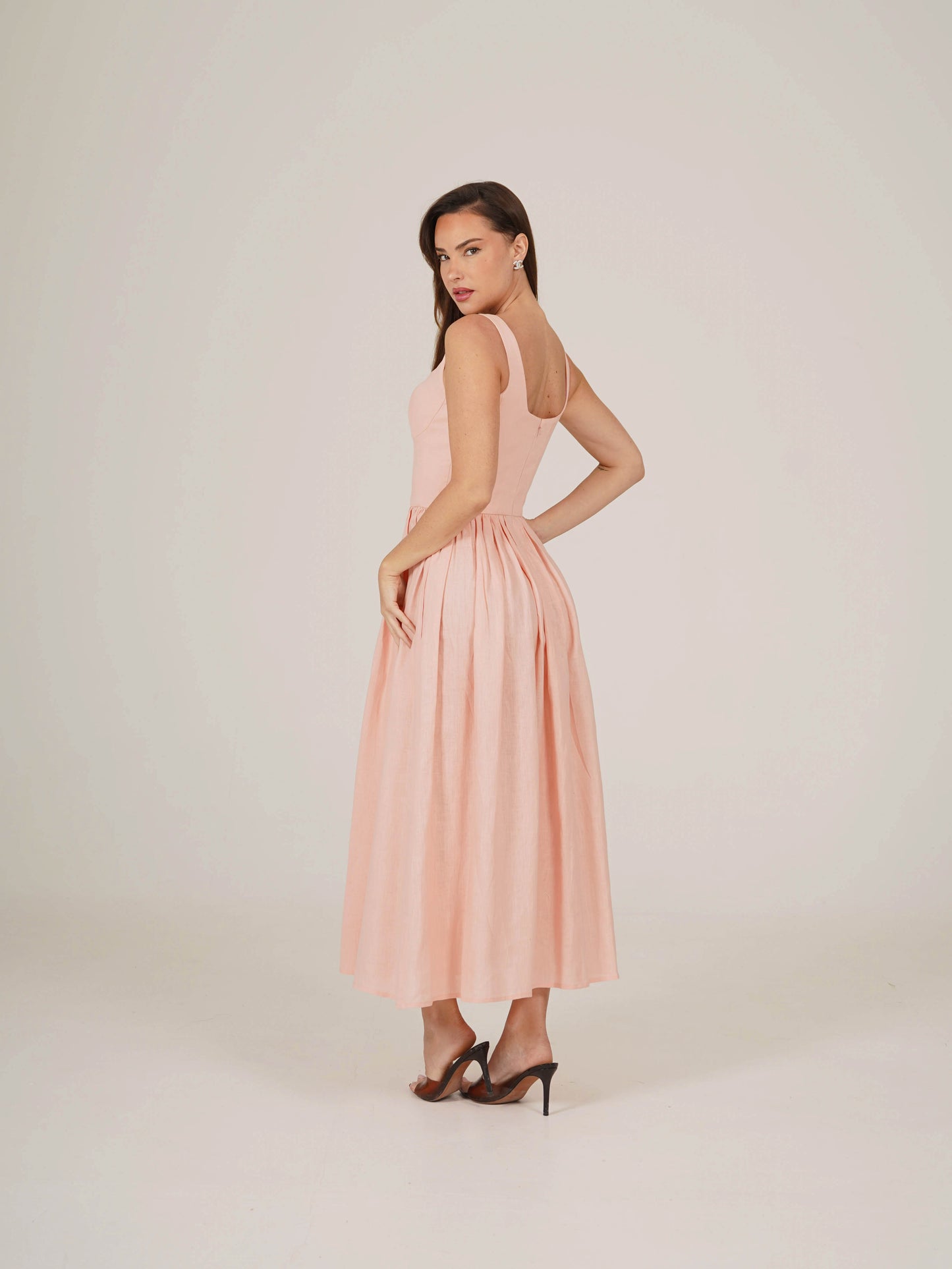 Linen Corset Midi Dress DIANA