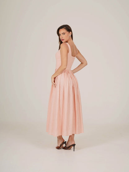 Linen Corset Midi Dress DIANA