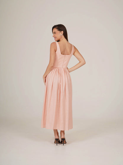 Linen Corset Midi Dress DIANA