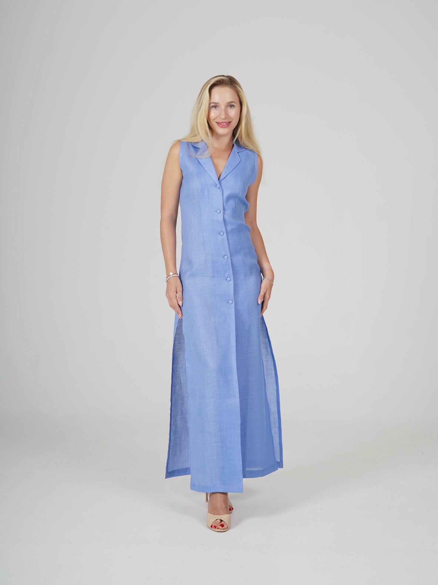 Linen Midi Dress  ODRIYANA