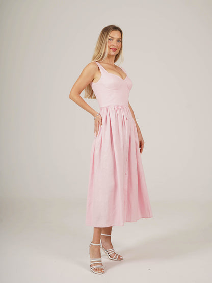 Linen Corset Midi Dress DIANA