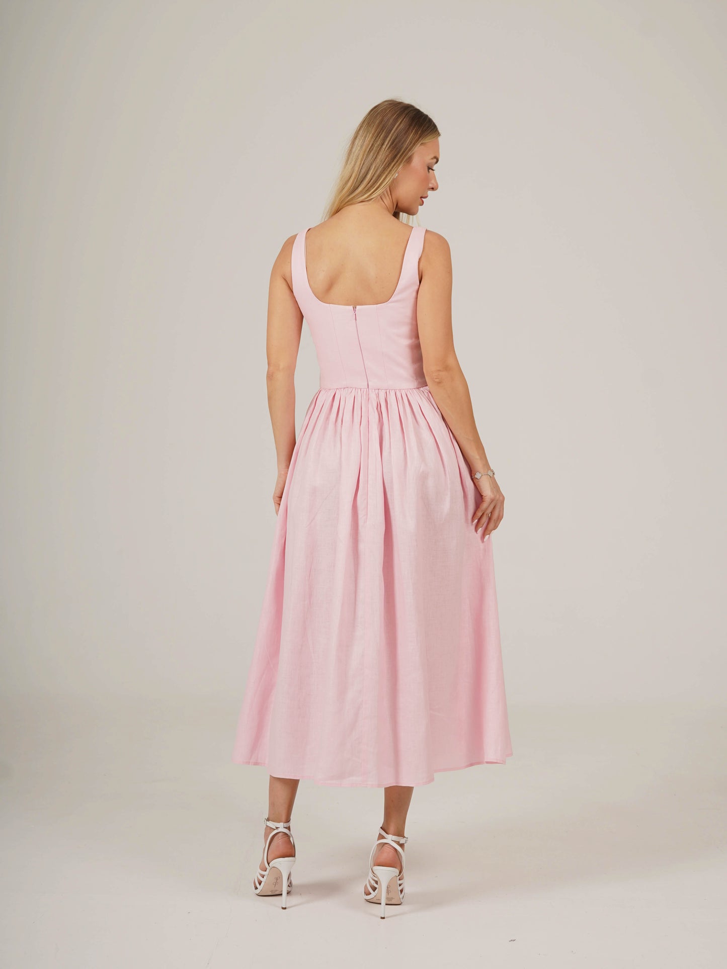 Linen Corset Midi Dress DIANA