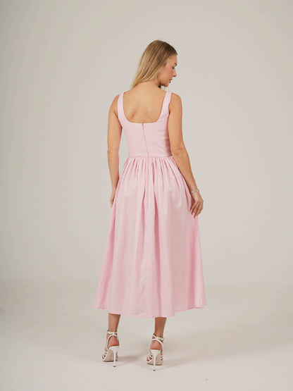 Linen Corset Midi Dress DIANA