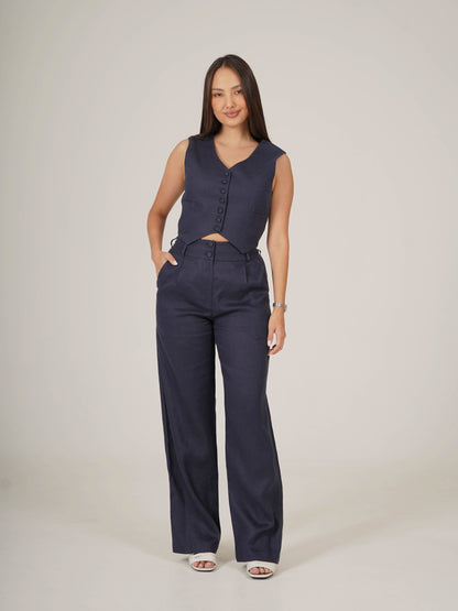 Linen Straight Fit Pants ZLATA