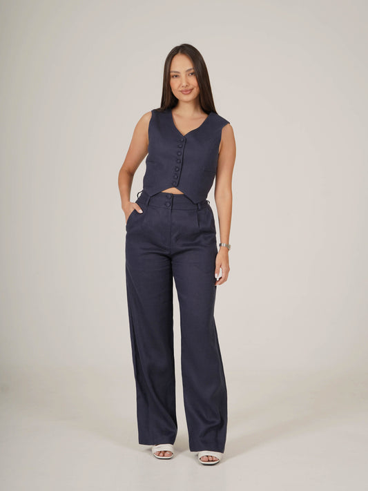 Linen Straight Fit Pants ZLATA