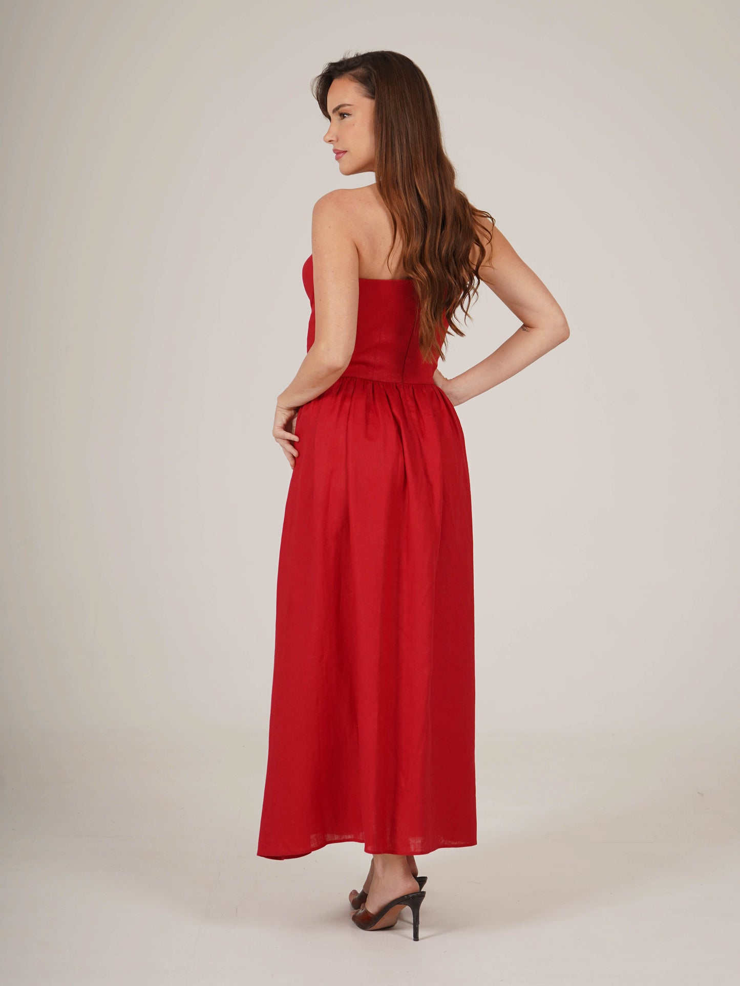 Linen Corset Midi Dress  HANNA