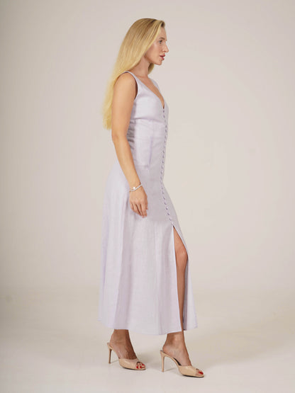 Linen Midi Dress OLIVA
