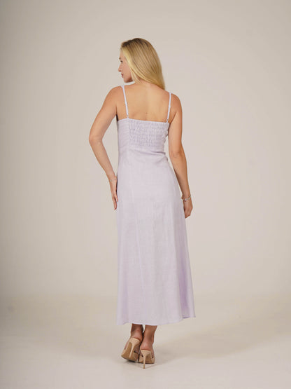 Linen Midi Dress OLIVA