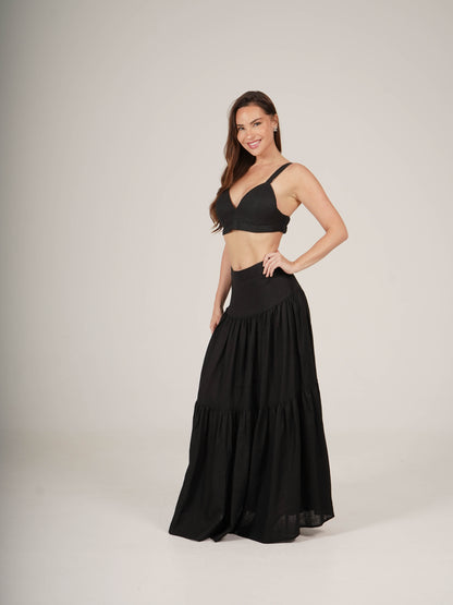 Linen Pleated Maxi Skirt ELLA