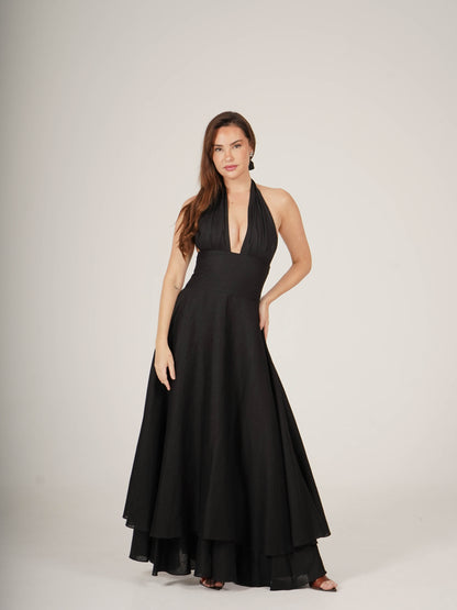 Linen Midi Dress MARILYN