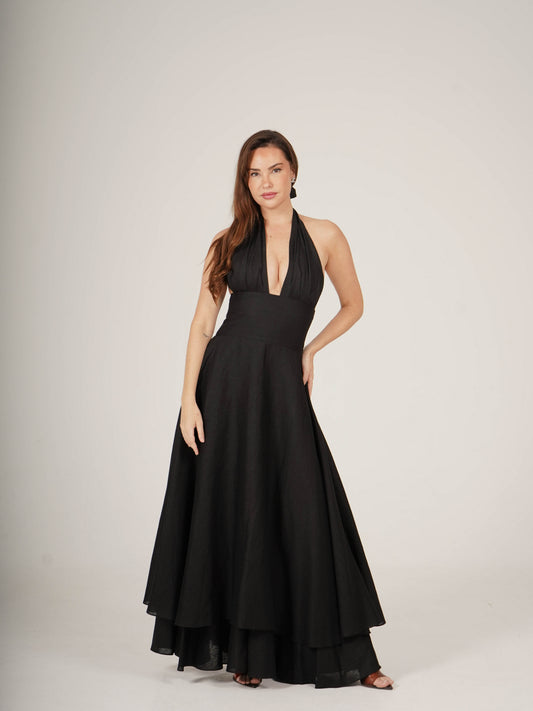 Linen Midi Dress MARILYN