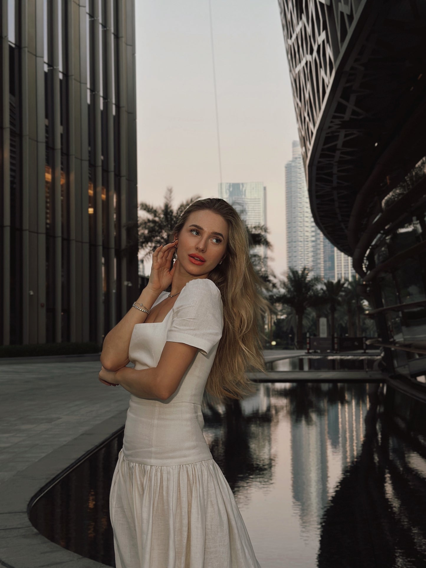 Linen Pleated Dress KAMILLA