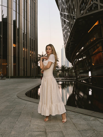 Linen Pleated Dress KAMILLA