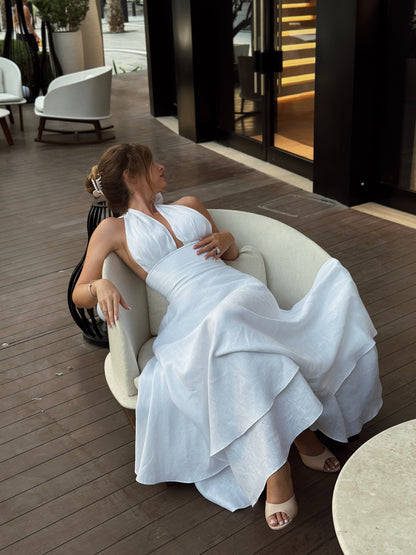 Linen Midi Dress MARILYN