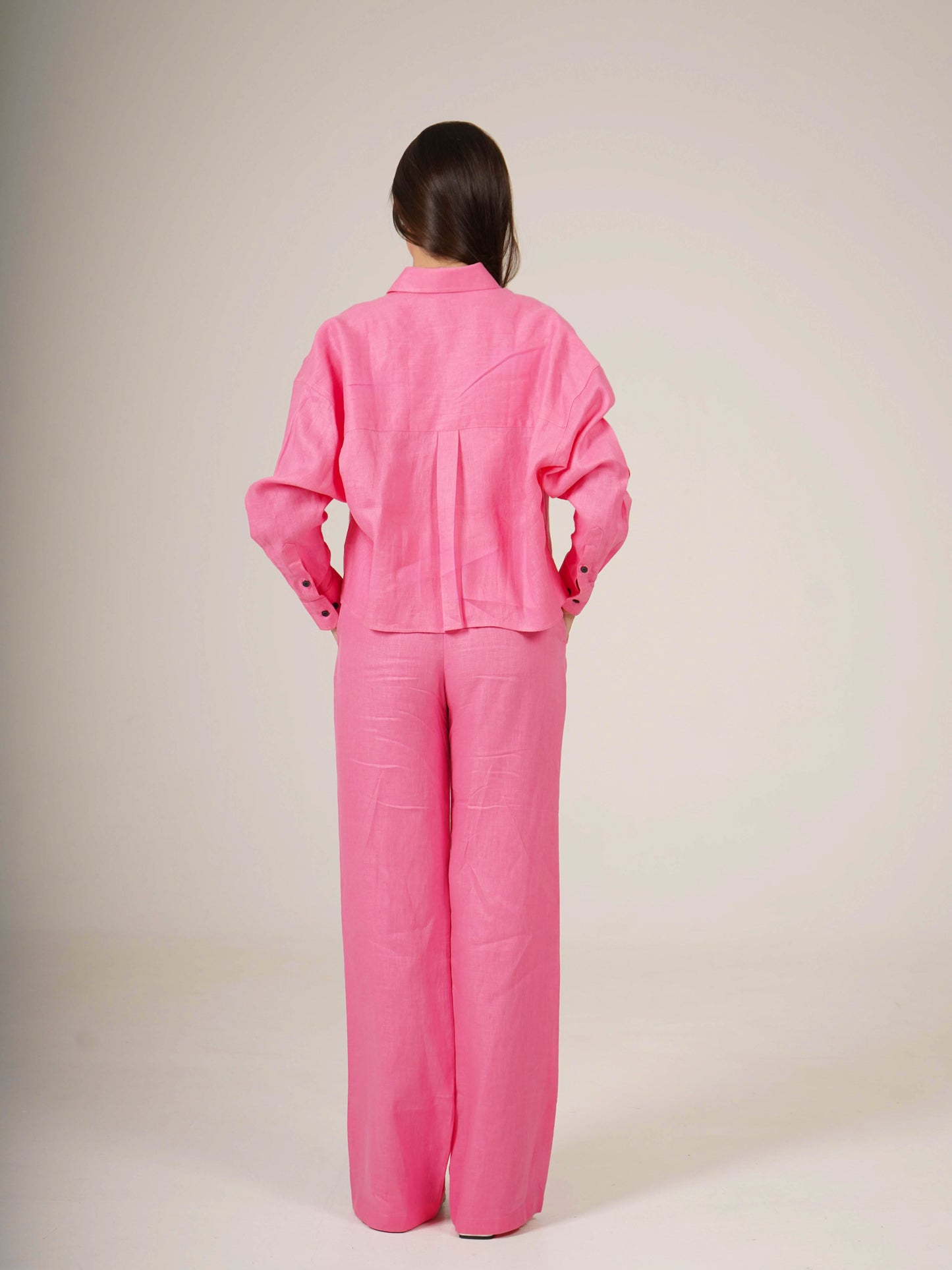 Linen Oversized Cropped Shirt MARTINA
