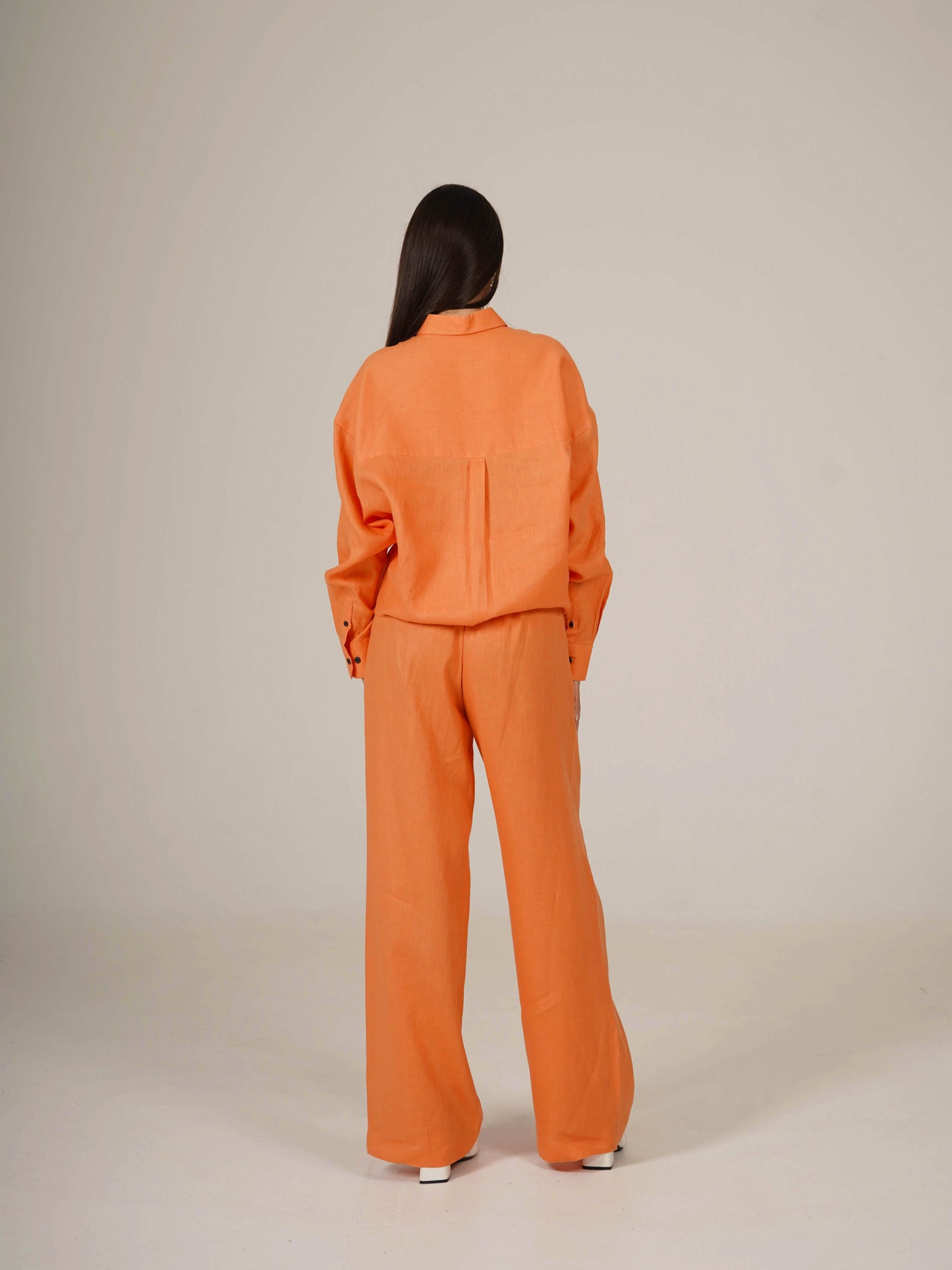 Linen Oversized Cropped Shirt MARTINA