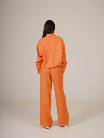Linen Oversized Cropped Shirt MARTINA