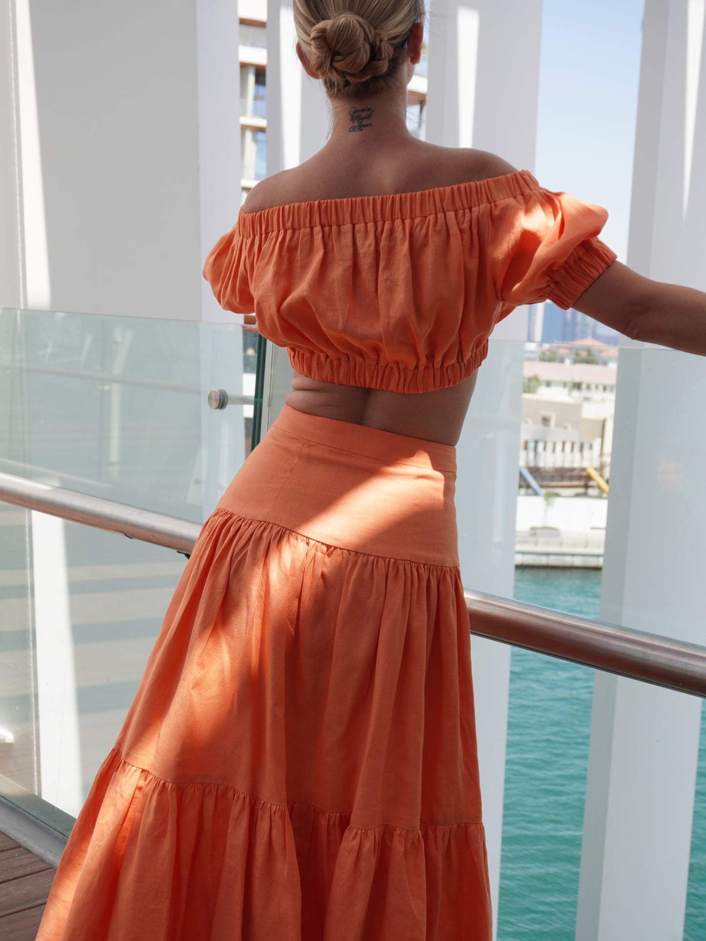 Linen Pleated Maxi Skirt ELLA