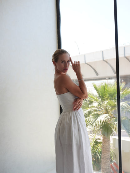 Linen Corset Midi Dress  HANNA