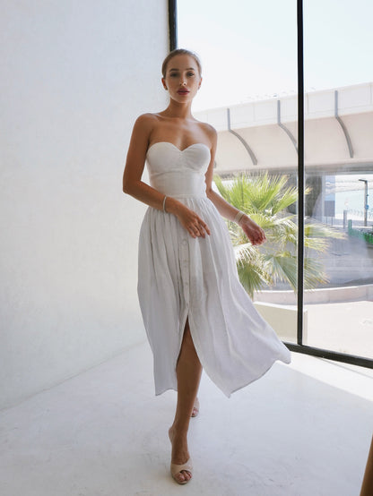 Linen Corset Midi Dress  HANNA