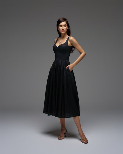 Linen Corset Midi Dress DIANA