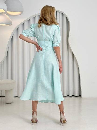Linen Midi Dress STEPHANIE