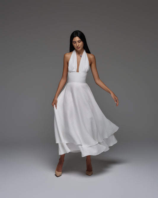 Linen Midi Dress MARILYN