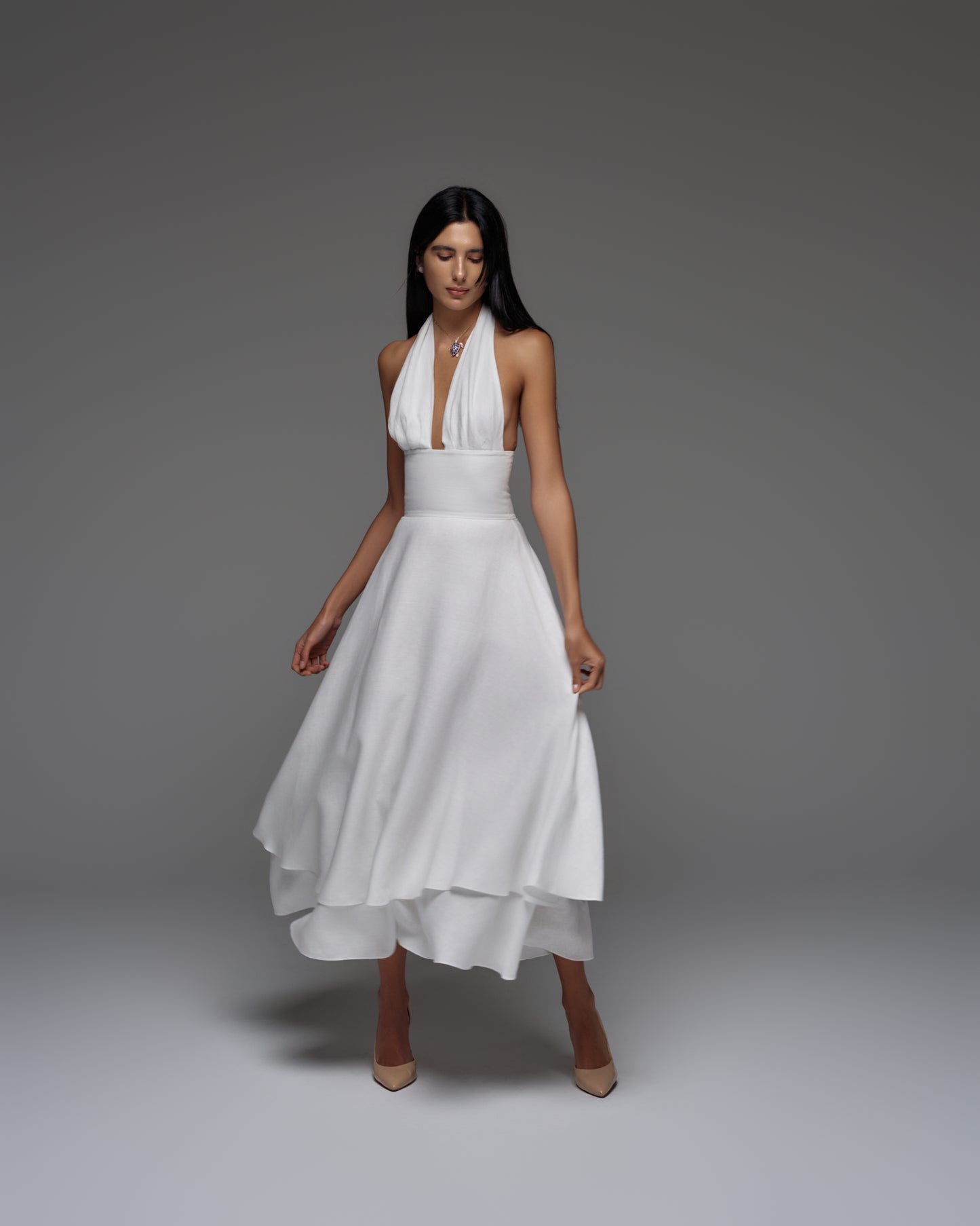 Linen Midi Dress MARILYN