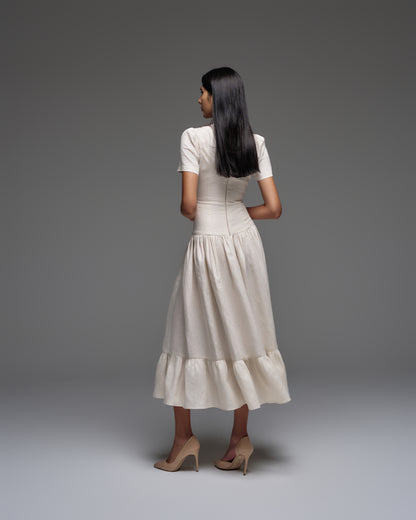 Linen Pleated Dress KAMILLA