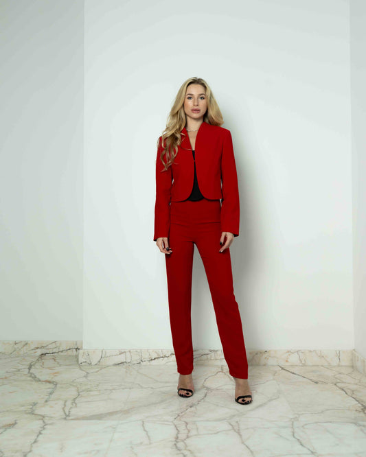 Red Crepe Pants