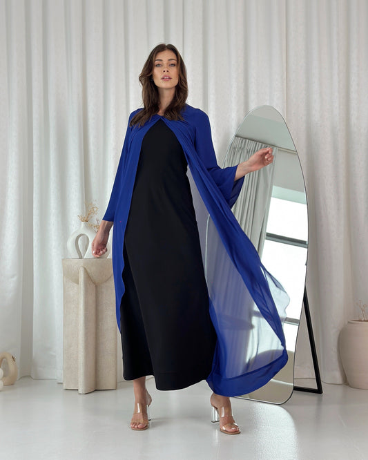 Royal Blue and Black Kaftan