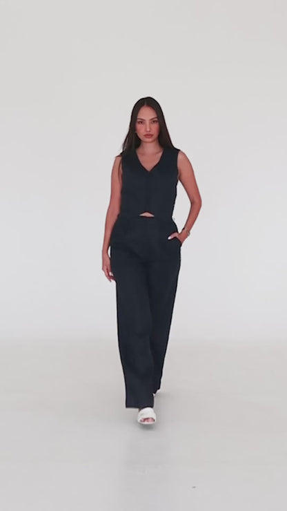 Linen Straight Fit Pants ZLATA