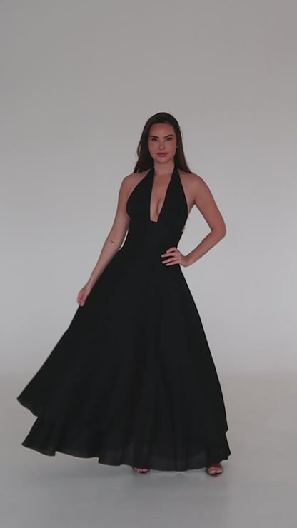 Linen Midi Dress MARILYN