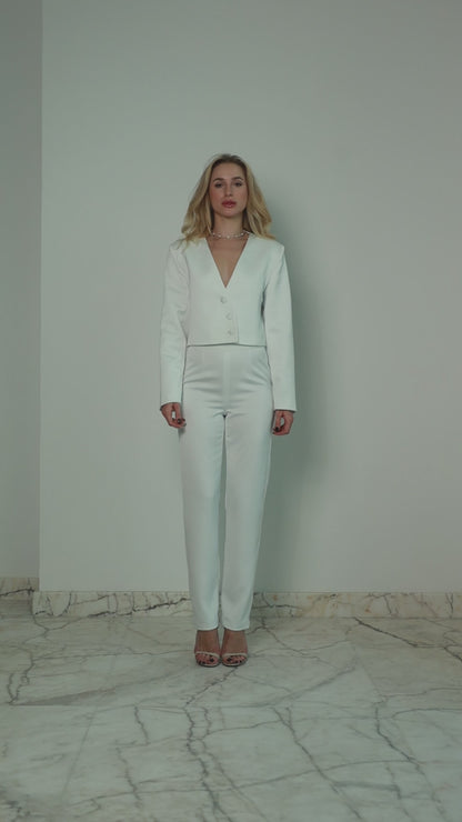 White Satin Pants