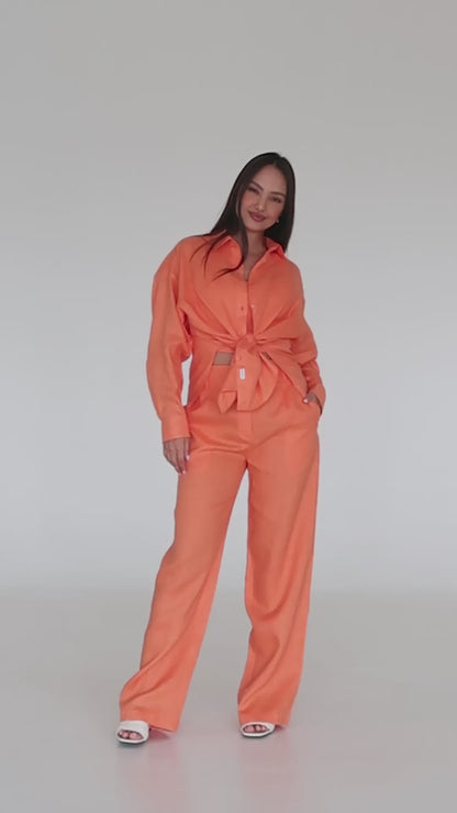 Linen Straight Fit Pants ZLATA