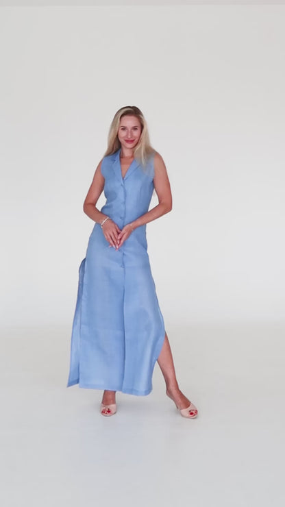 Linen Midi Dress  ODRIYANA