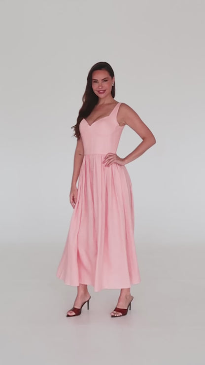 Linen Corset Midi Dress DIANA